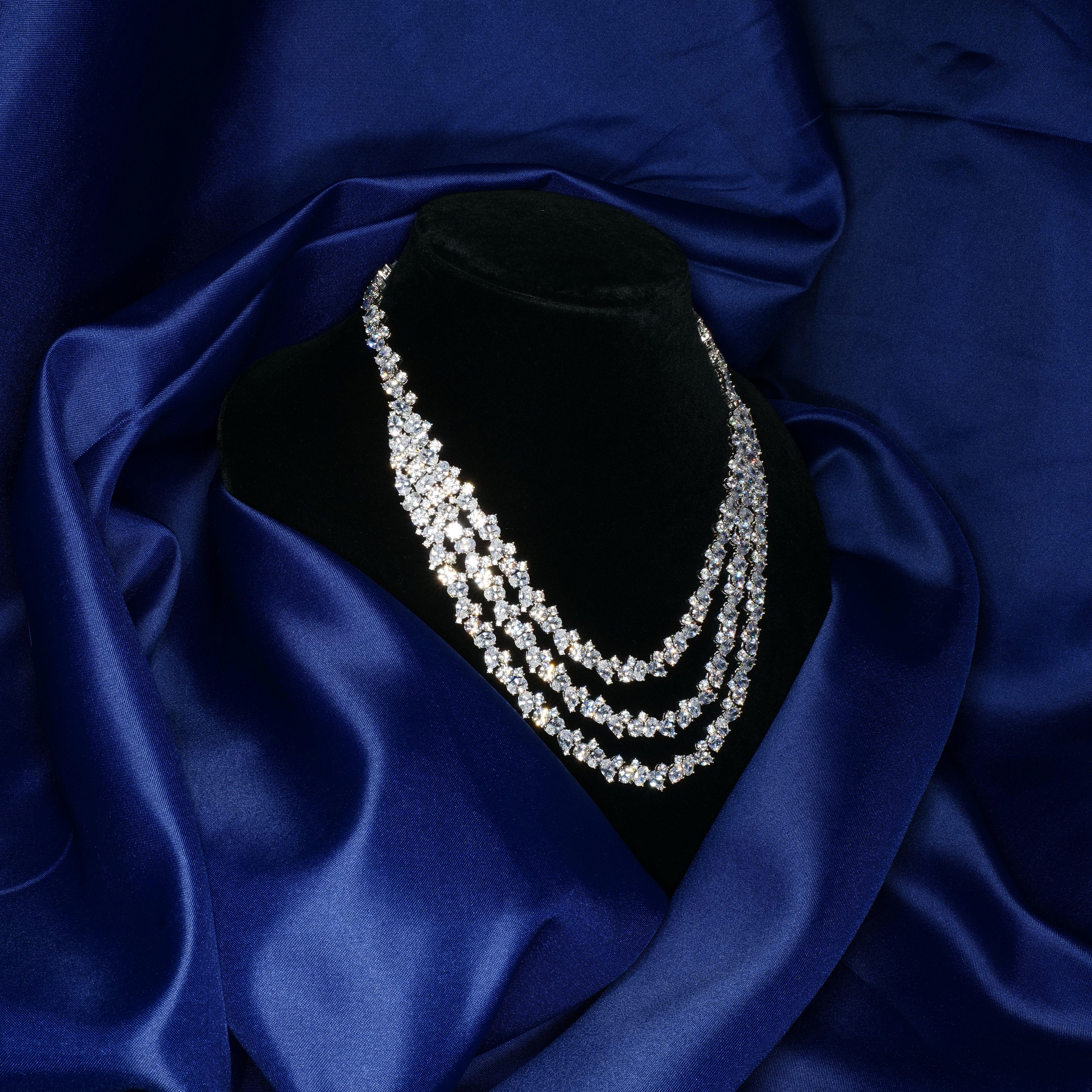 Buy Zircon Dhrisha American Diamond Jewelry Set – Red Dot Jewels
