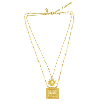 Embrace change prelayered lotus necklace

