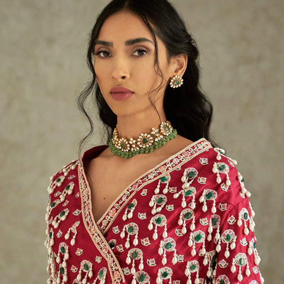 Jade Flower Choker & Stud