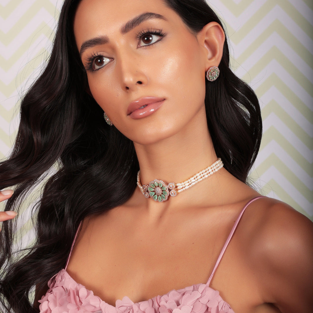 Small Choker Set Simple Choker Set Mini Choker Designs In Gold