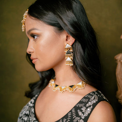 Monochrome Triangle Earrings