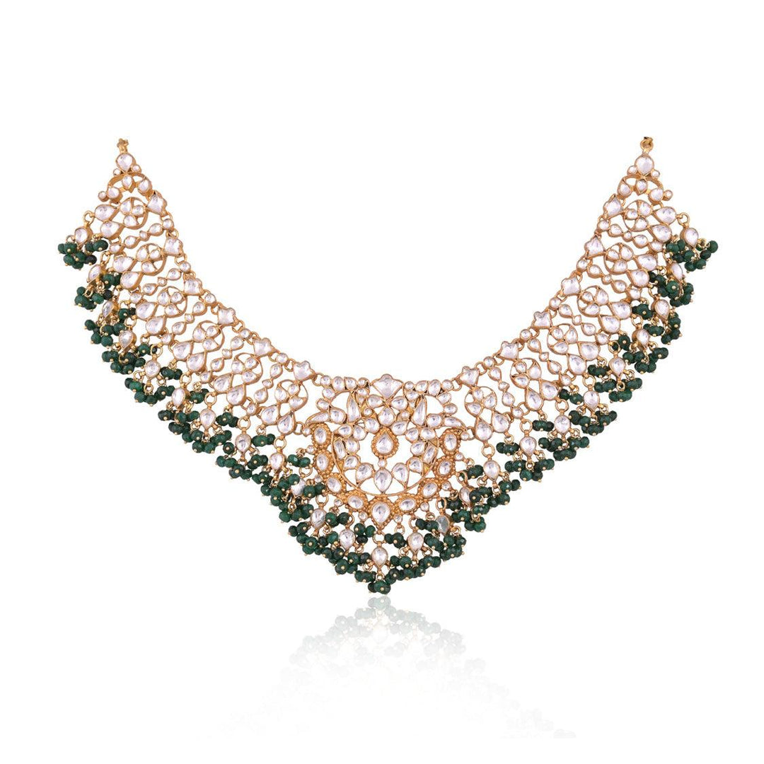 Gemstone Indian Bridal Necklace & Earrings | Red Dot Jewels