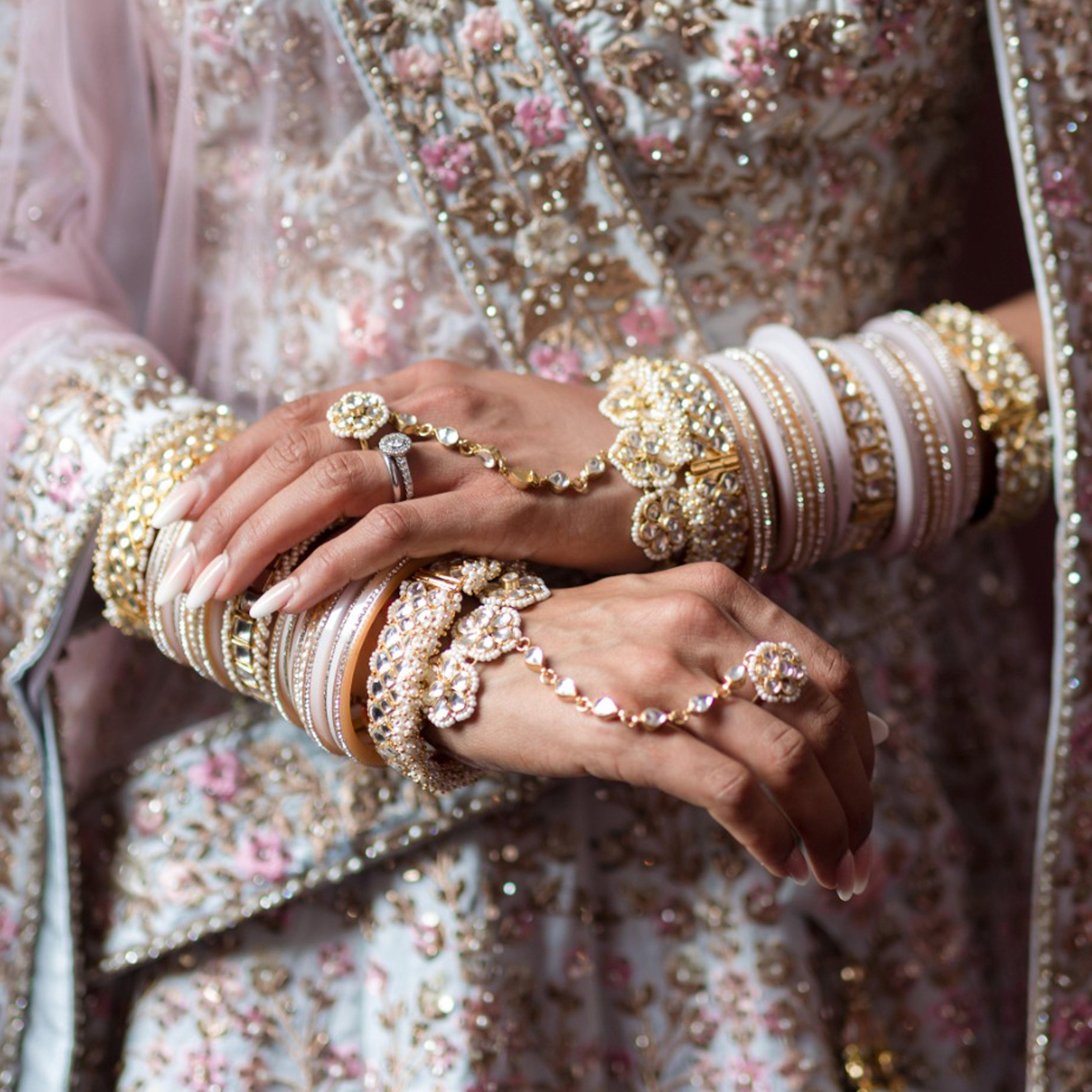 Pearl Stone Bridal Haathphool Online | Red Dot Jewels