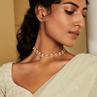 LOTUS SILK DELICATE COLLAR NECKLACE
