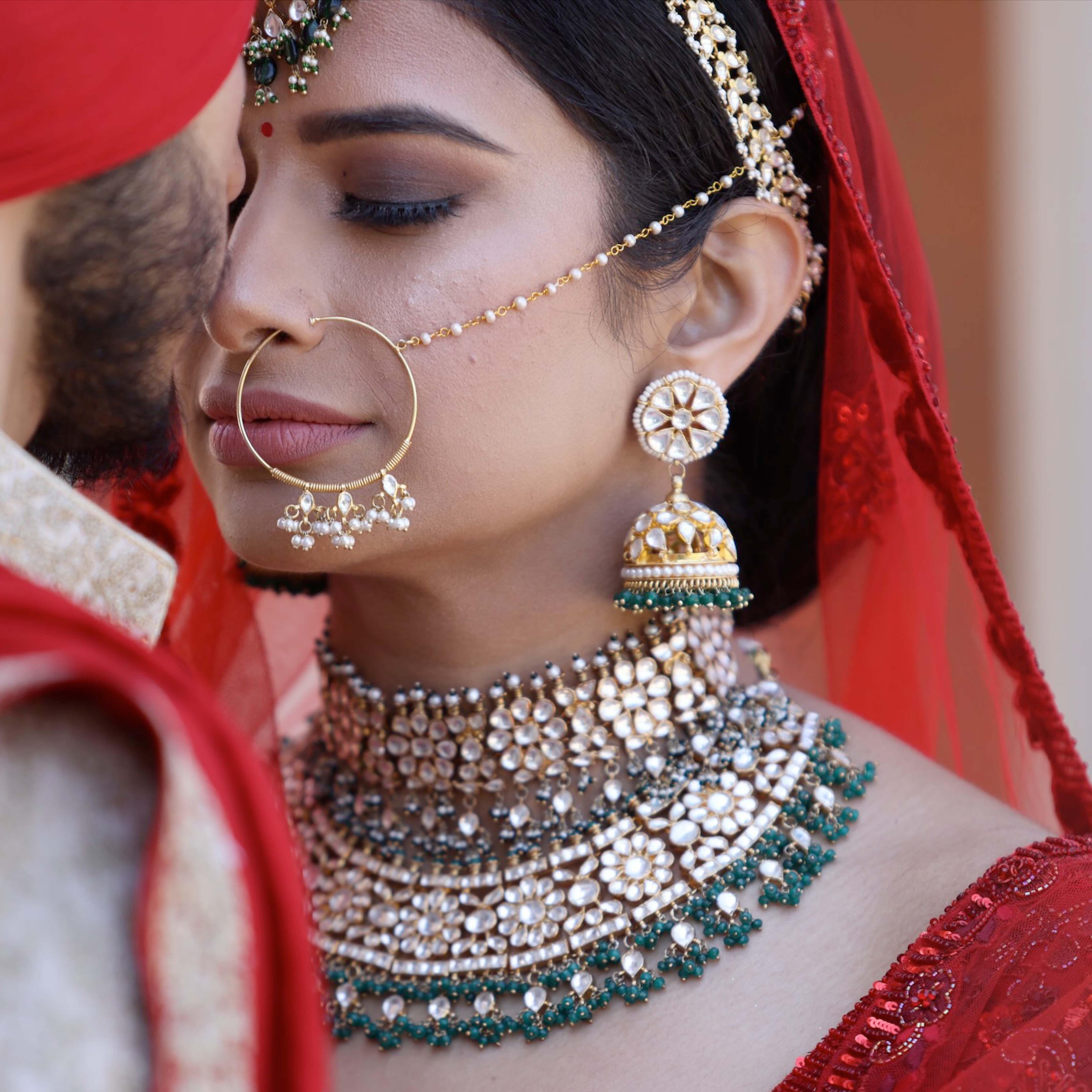 Stunning Nath Nose Ring with Pearls | Red Dot Jewels