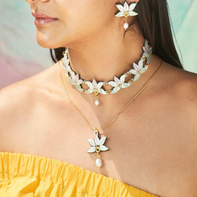 Mogra Drop Necklace